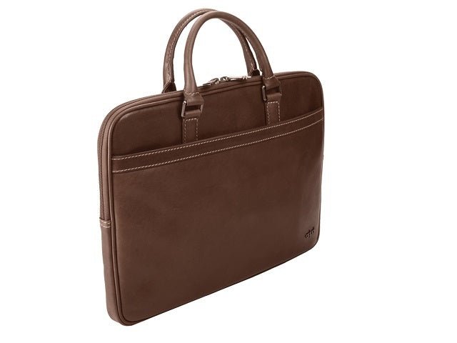 Adpel Sorento Slim 15.4" Leather Laptop Bag | Brown - KaryKase