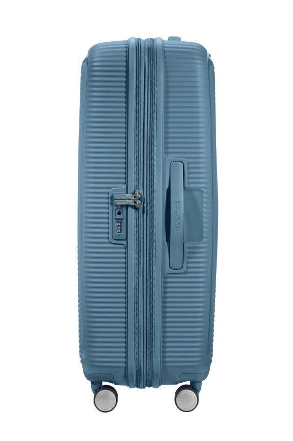American Tourister Soundbox 3 Piece Luggage Set - Expandable | Stone Blue - KaryKase