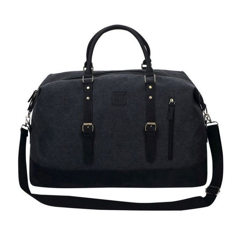 Escape Classic Canvas Large Travel Bag | Black With Black Trim - KaryKase