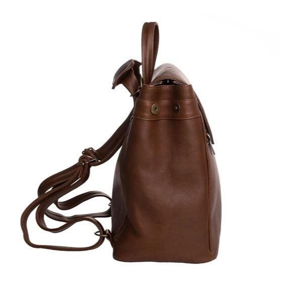 Mally Bebe Leather Baby Backpack | Saddle - KaryKase