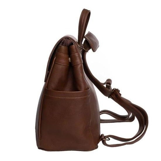 Mally Bebe Leather Baby Backpack | Saddle - KaryKase