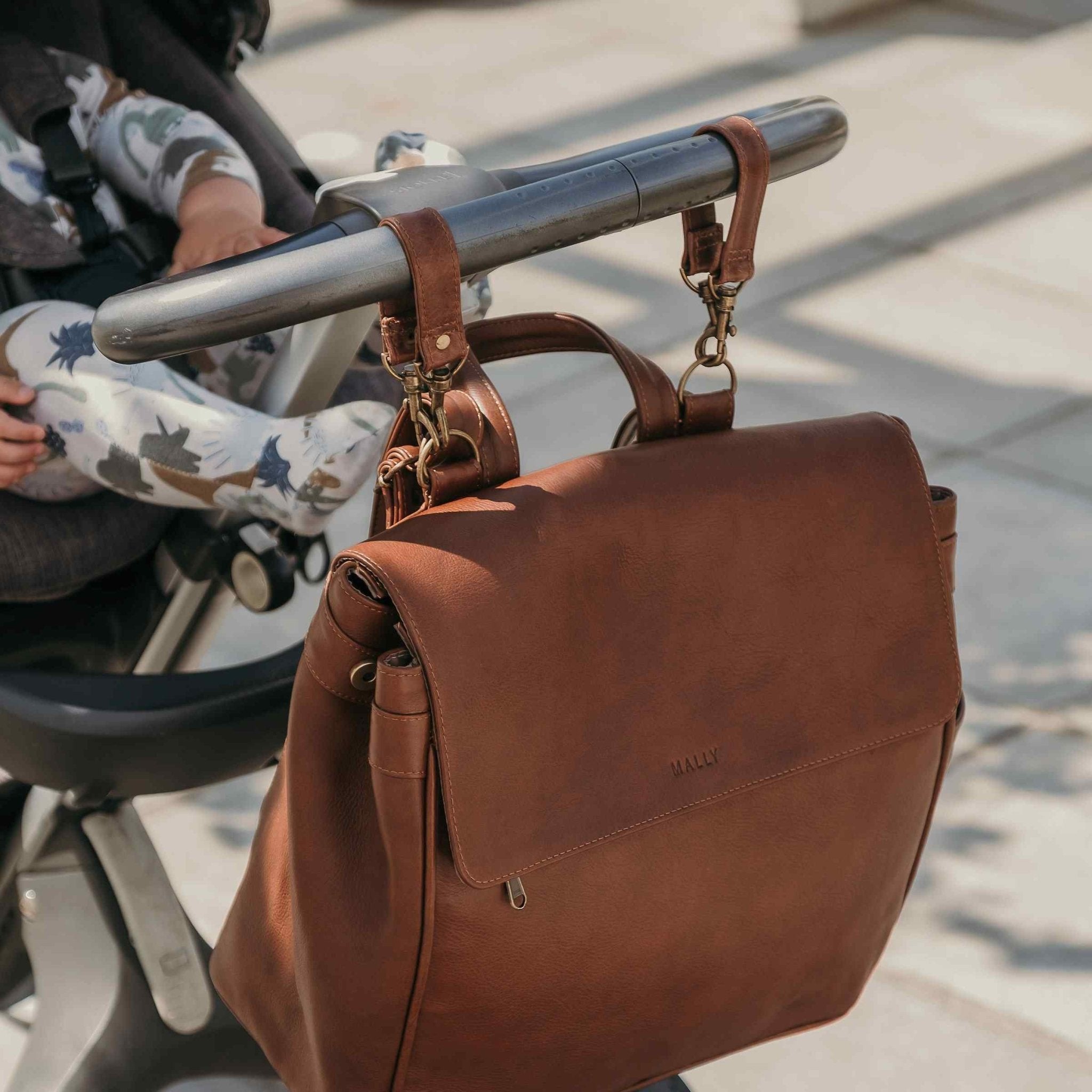 Mally Leather Stroller Straps | Saddle - KaryKase