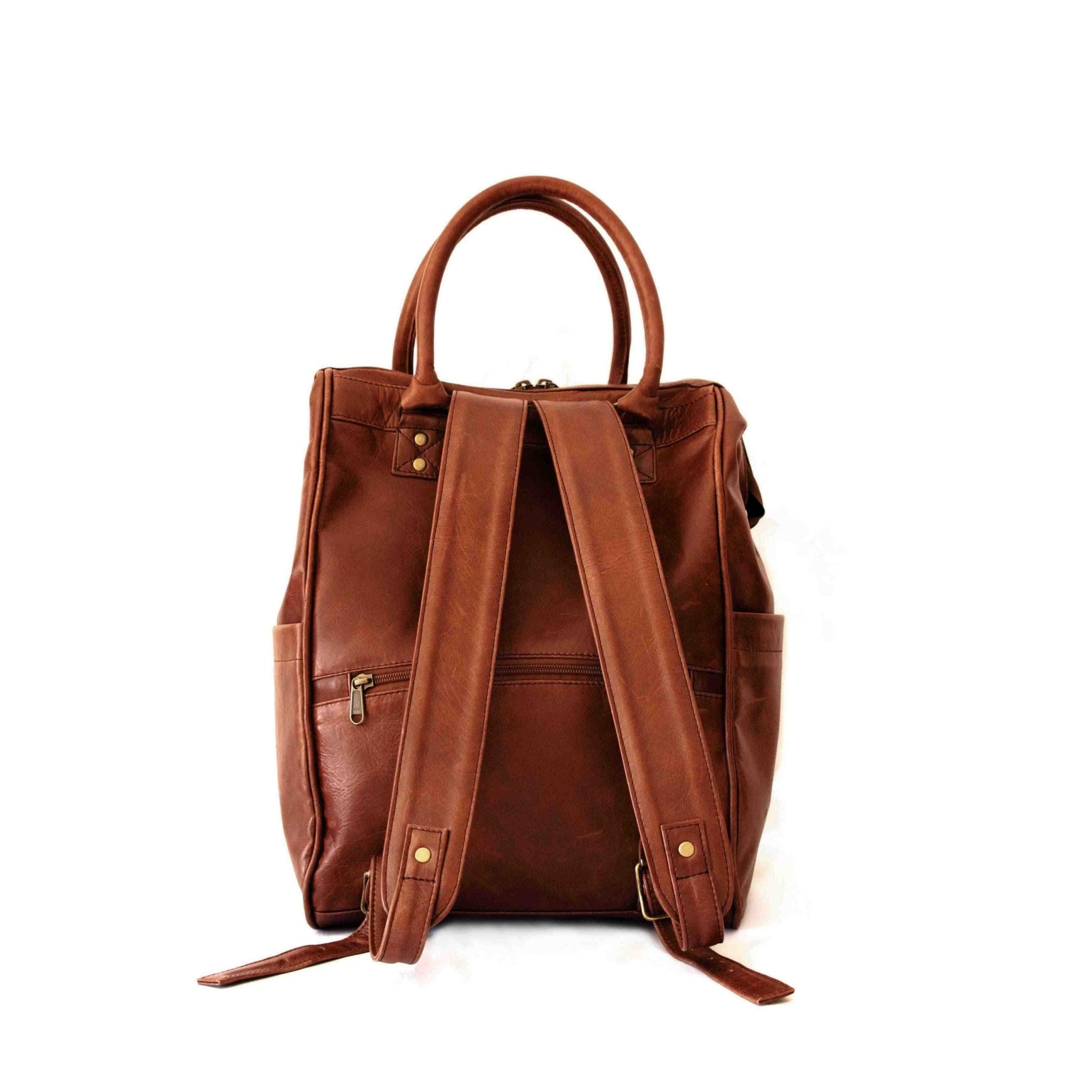 Mally Multipurpose Leather Backpack | Brown - KaryKase