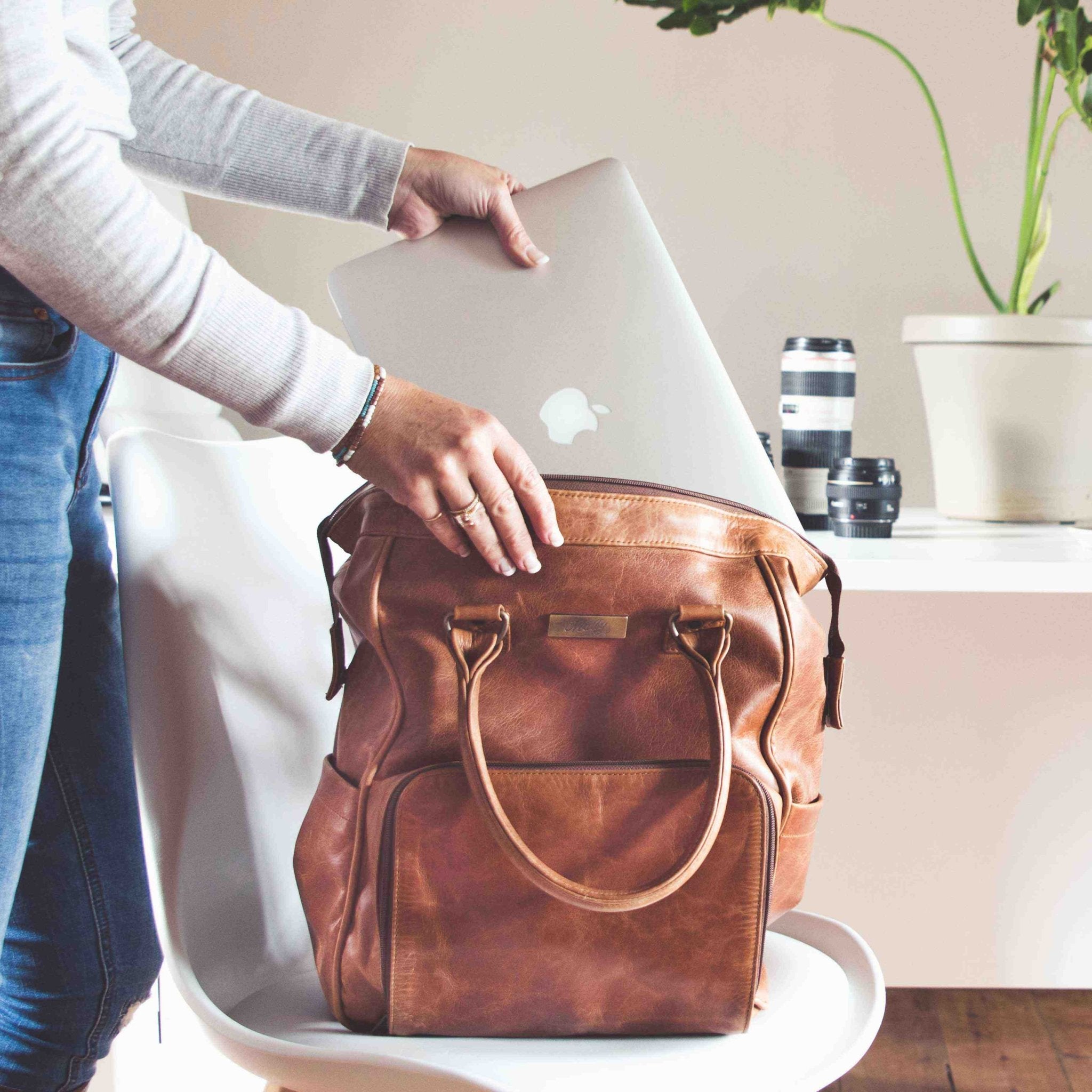 Mally Multipurpose Leather Backpack | Toffee - KaryKase
