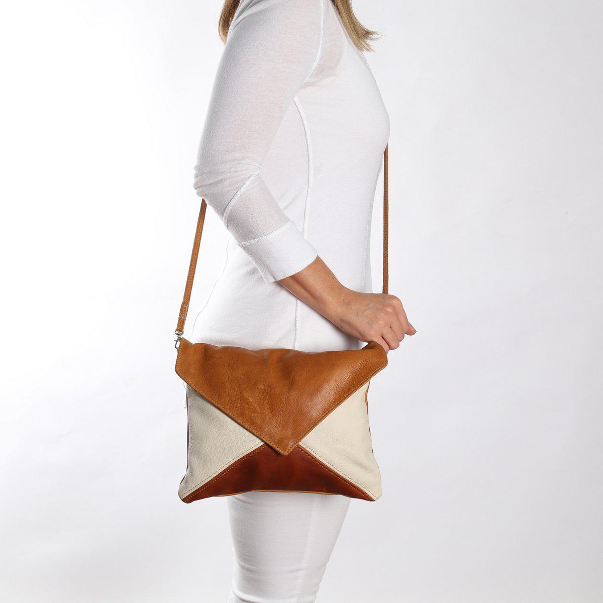 Thandana Envelope Leather Handbag | Autumn - KaryKase