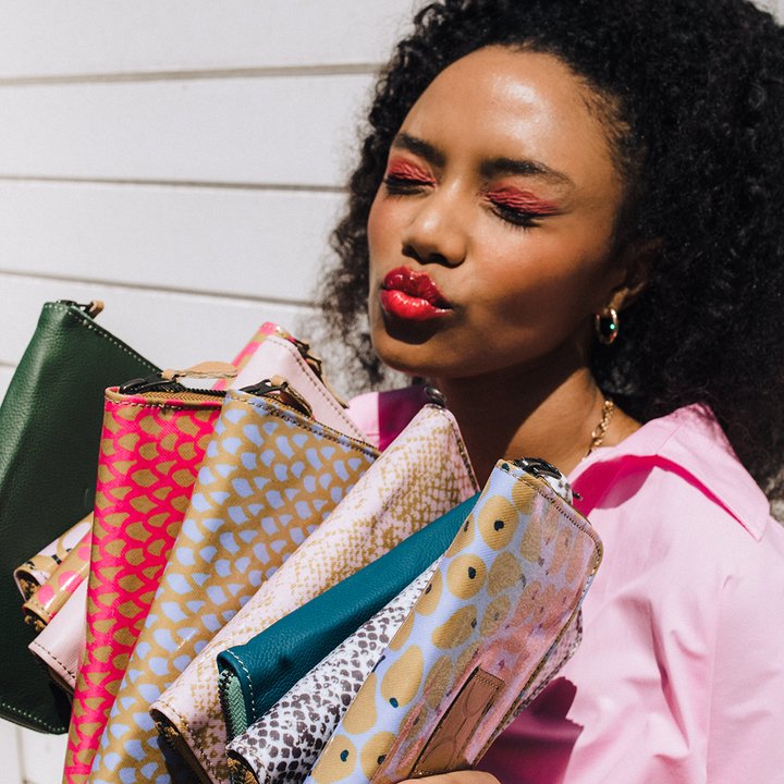 Thandana Ladies Laminated Large Fabric Purse - KaryKase