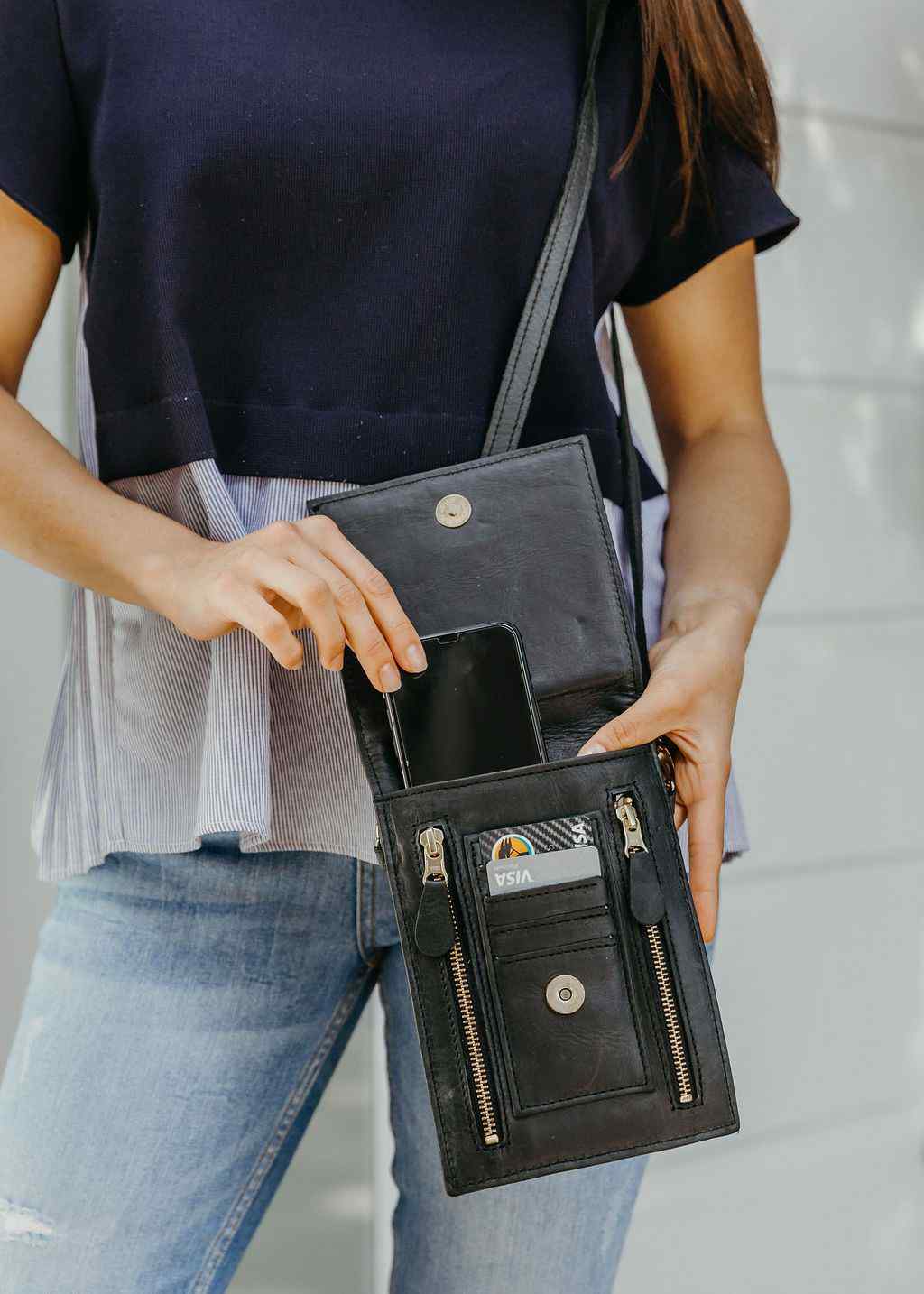 Thandana Laminated Fabric Urban Cellphone Sling - KaryKase