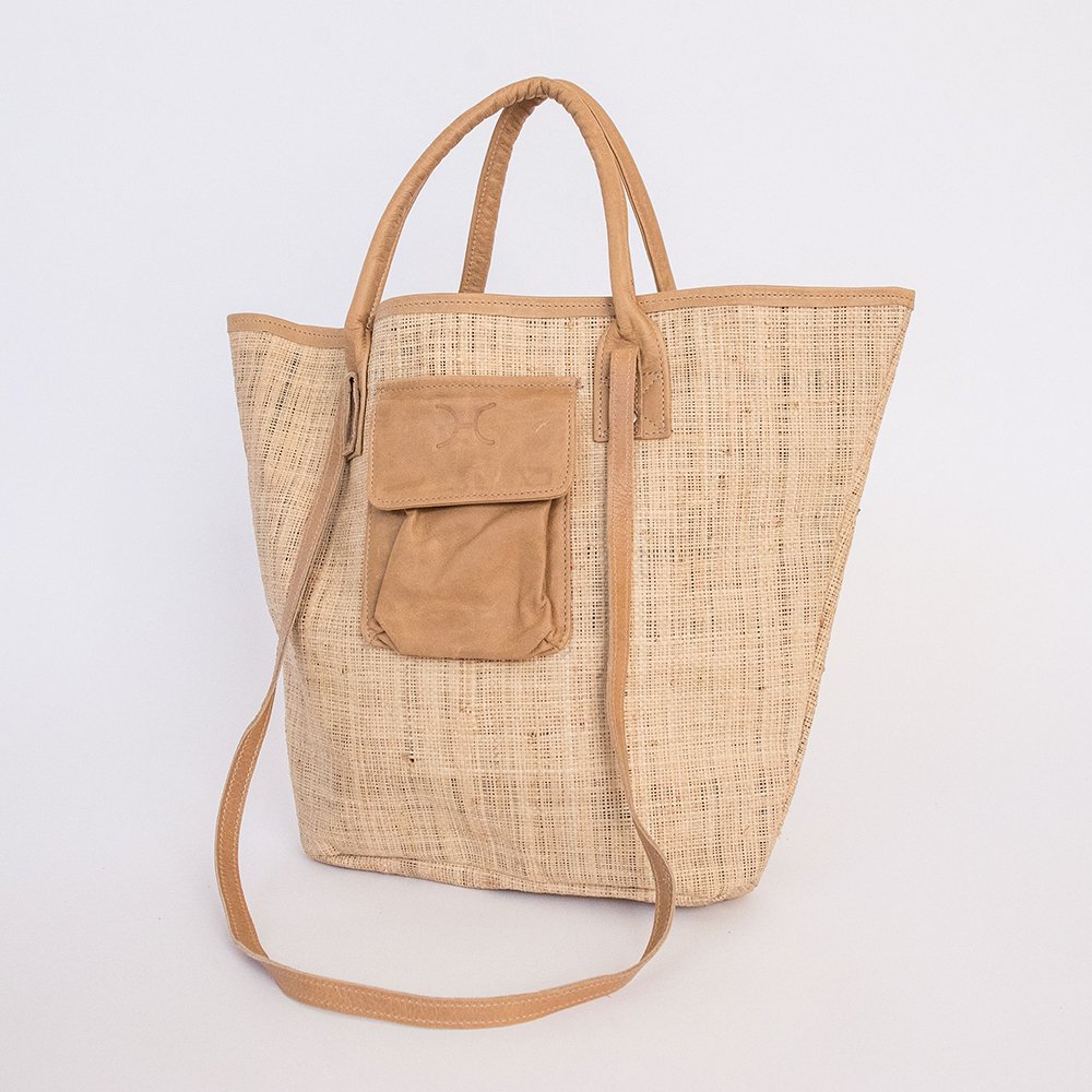 Thandana Maia Weave & Leather Beach Bag - KaryKase