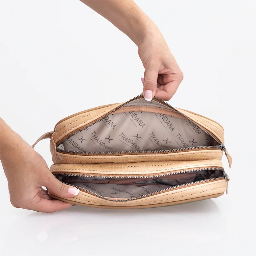 Thandana Mens Double Zip Vanity Wax Canvas Case - KaryKase
