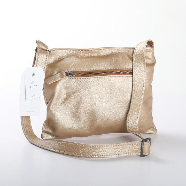 Thandana Mini Messenger Metallic Leather Handbag - KaryKase
