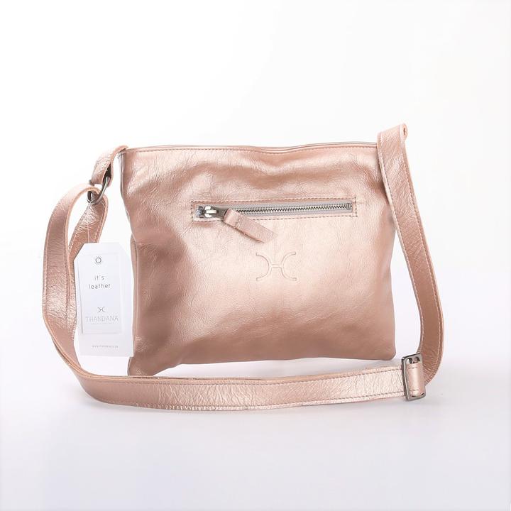 Thandana Mini Messenger Metallic Leather Handbag - KaryKase