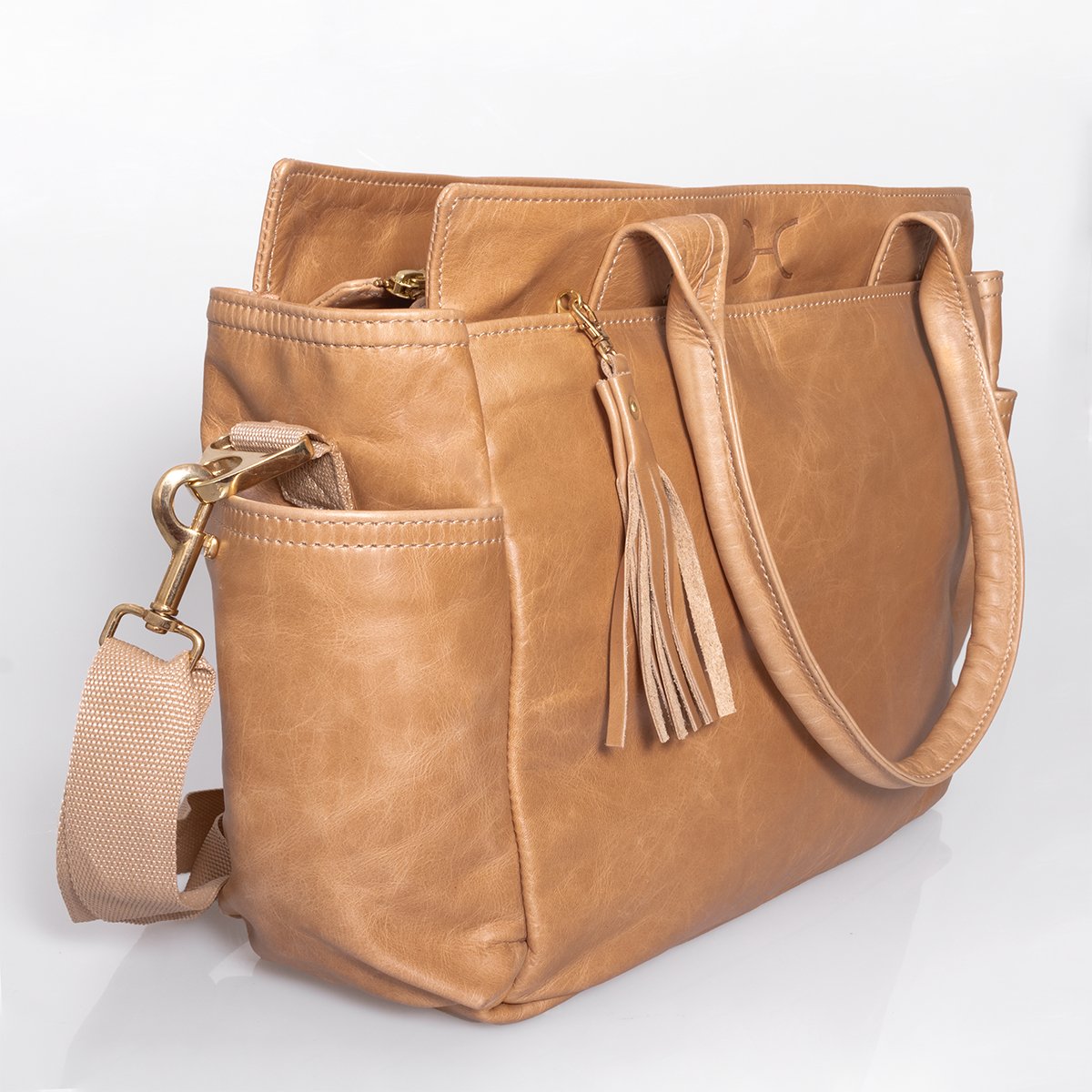 Thandana Noa Leather Nappy Bag | Hazelnut - KaryKase