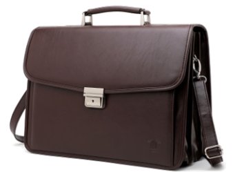 Tosca 3 Division Laptop Briefcase With Front Pocket | Brown - KaryKase