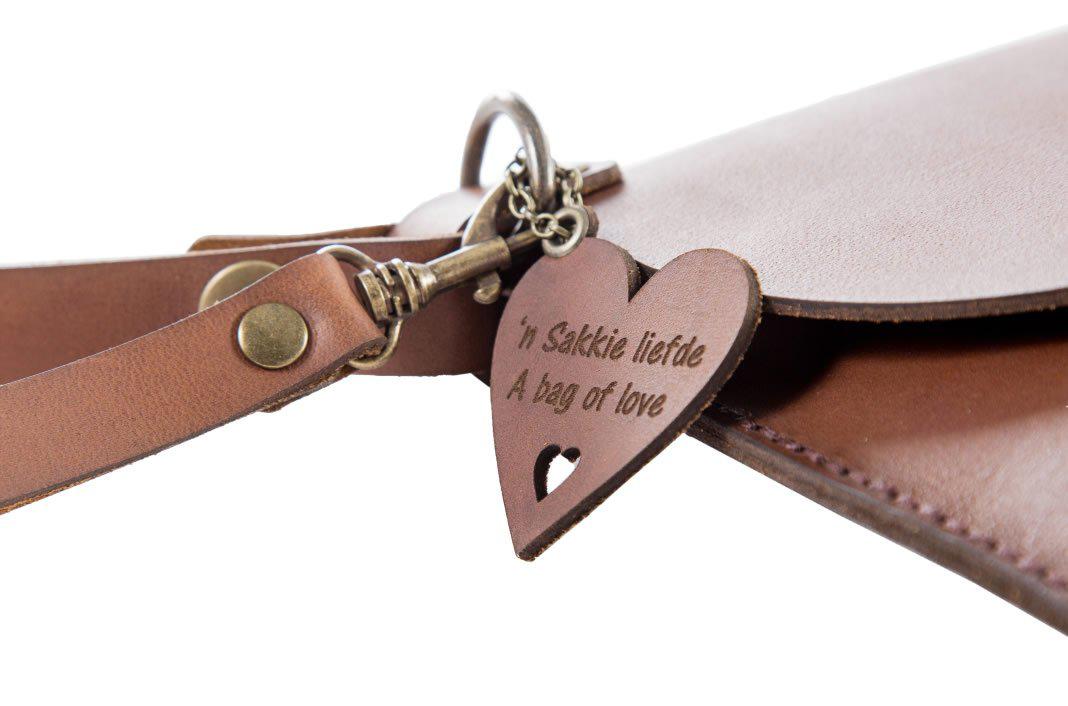 Yuppie Gift Baskets Flower Design Leather Clutch Handbag | Brown - KaryKase