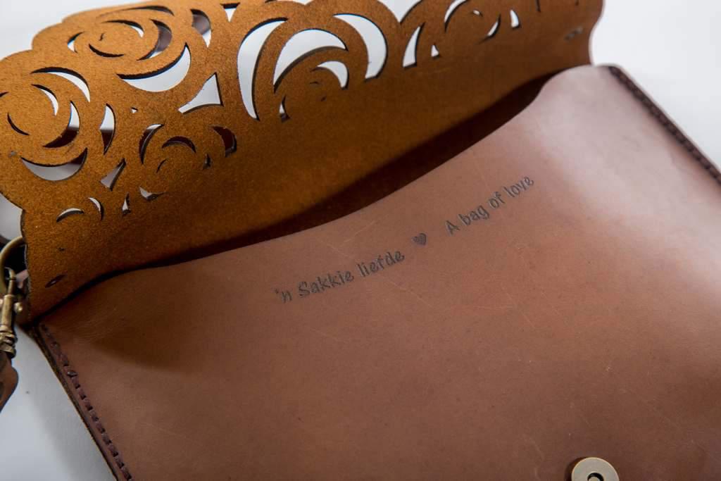 Yuppie Gift Baskets Flower Design Leather Clutch Handbag | Brown - KaryKase