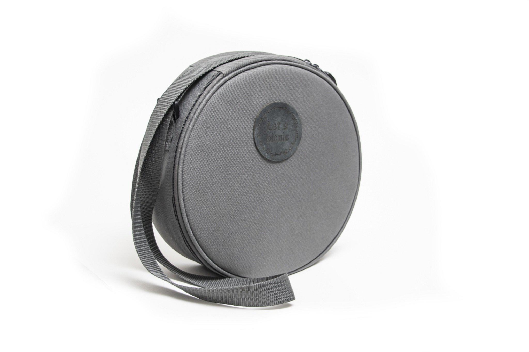 Yuppie Gift Baskets Grab - and - Go Picnic Bag(2 Person) | Grey - KaryKase