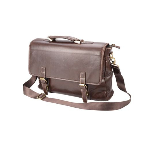 Vibro Dakota Genuine Leather Laptop Bag| Brown - KaryKase