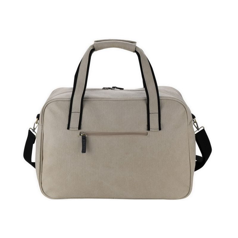 Escape Classic Canvas Weekender Travel Bag | Taupe With Black Trim - KaryKase