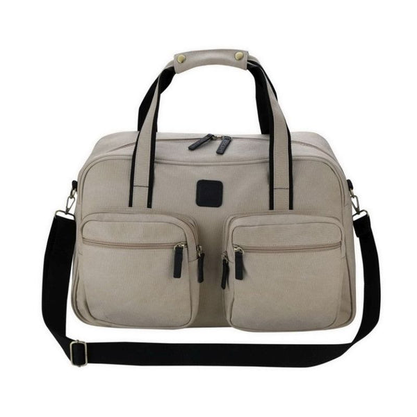 Escape Classic Canvas Weekender Travel Bag | Taupe With Black Trim - KaryKase