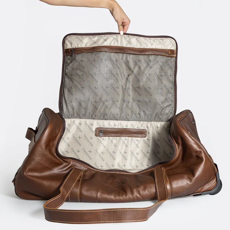 Thandana Leather Wheeled Duffel Bag - KaryKase