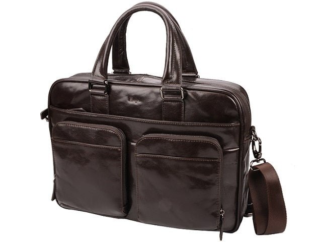 Adpel Amalfi Italian Leather Computer Bag | Brown - KaryKase