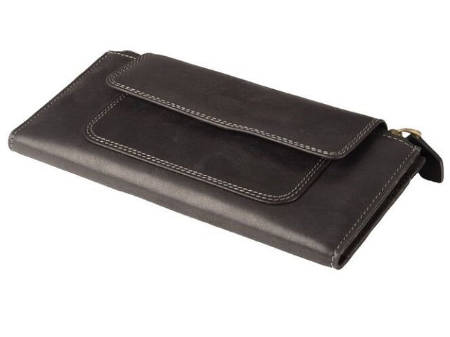 Adpel Dakota Leather Purse With Magnetic Closure | Black - KaryKase