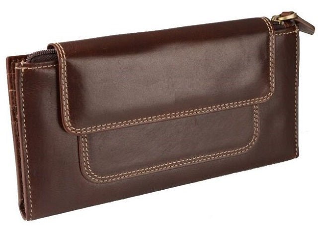 Adpel Dakota Leather Purse With Magnetic Closure | Brown - KaryKase