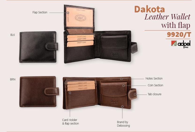 Adpel Dakota Leather Wallet With License Pocket | Black - KaryKase