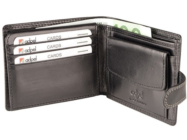 Adpel Dakota Leather Wallet With License Pocket | Black - KaryKase