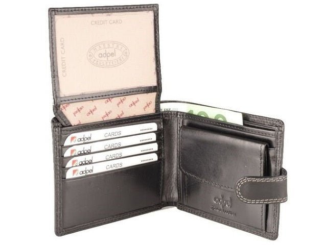 Adpel Dakota Leather Wallet With License Pocket | Black - KaryKase