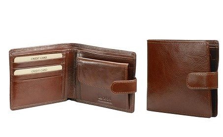 Adpel Leather Wallet With Coin Purse and Tab Closure - KaryKase