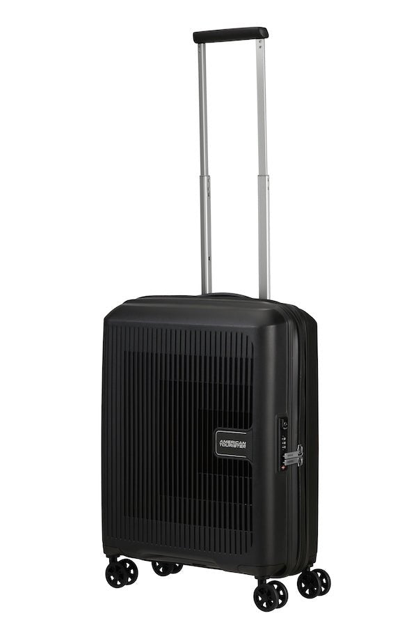 American Tourister Aerostep Expandable 55cm Cabin Spinner | Black - KaryKase