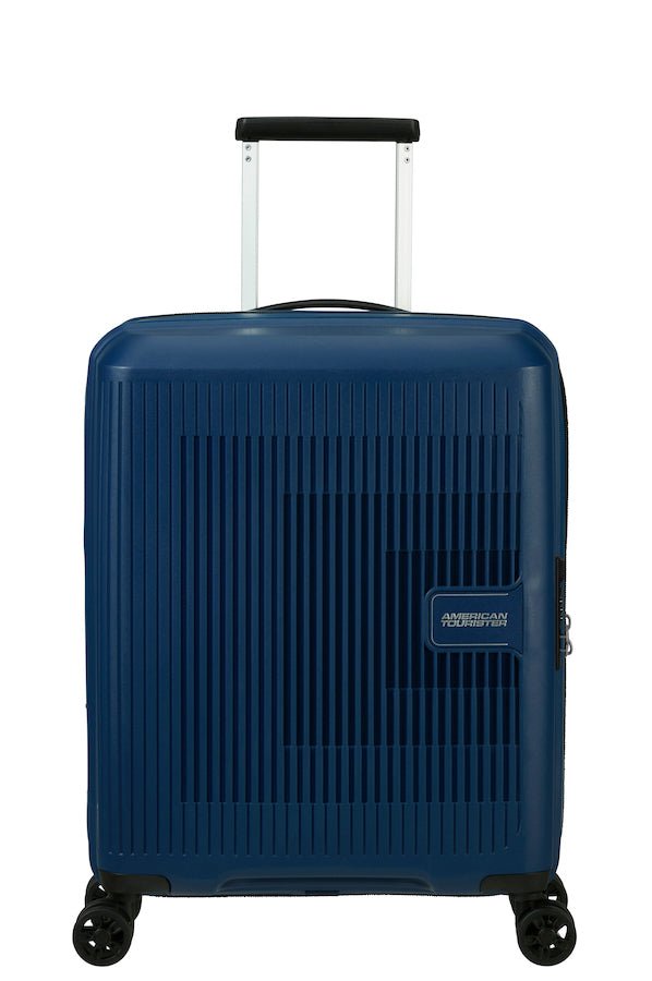 American Tourister Aerostep Expandable 55cm Cabin Spinner | Navy - KaryKase