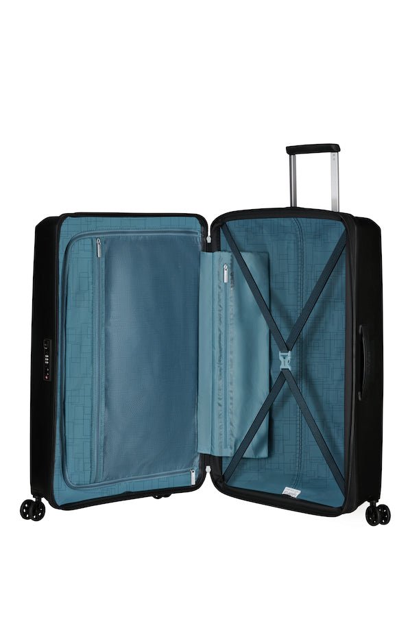 American Tourister Aerostep Expandable 77cm Large Spinner | Black - KaryKase