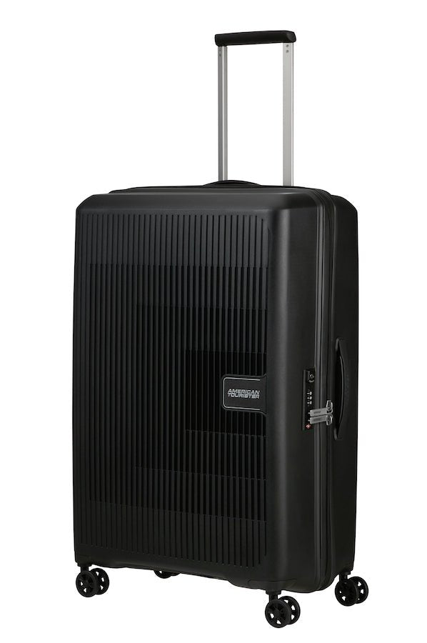 American Tourister Aerostep Expandable 77cm Large Spinner | Black - KaryKase