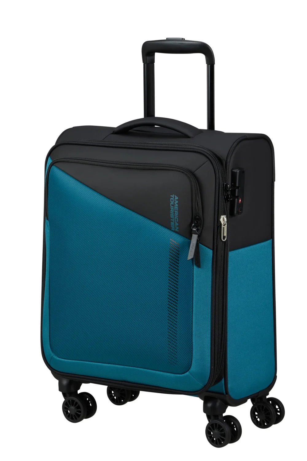 American Tourister Daring Dash 55cm Cabin Spinner - Expandable | Black/Blue - KaryKase