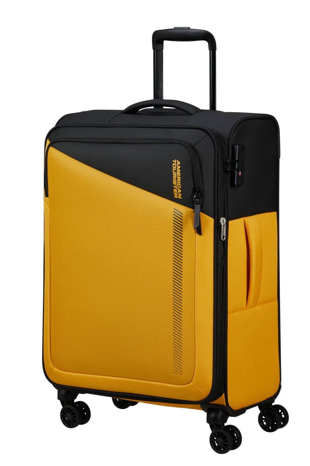 American Tourister Daring Dash 67cm Medium Spinner - Expandable | Black/Yellow - KaryKase