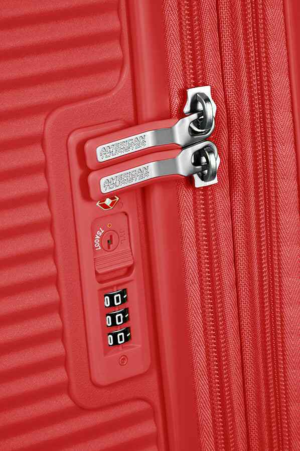 American Tourister Soundbox 55cm Cabin Spinner - Expandable | Coral Red - KaryKase