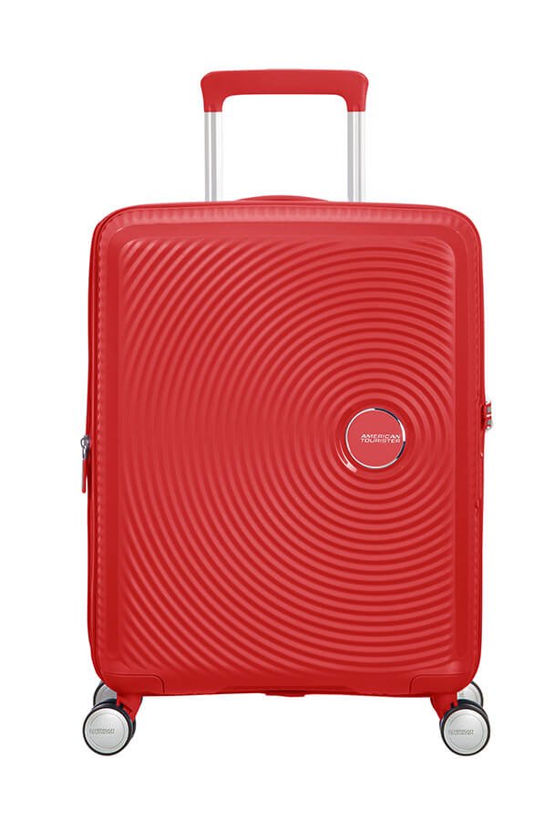 American Tourister Soundbox 55cm Cabin Spinner - Expandable | Coral Red - KaryKase