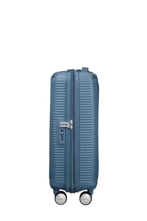 American Tourister Soundbox 55cm Cabin Spinner - Expandable | Stone Blue - KaryKase