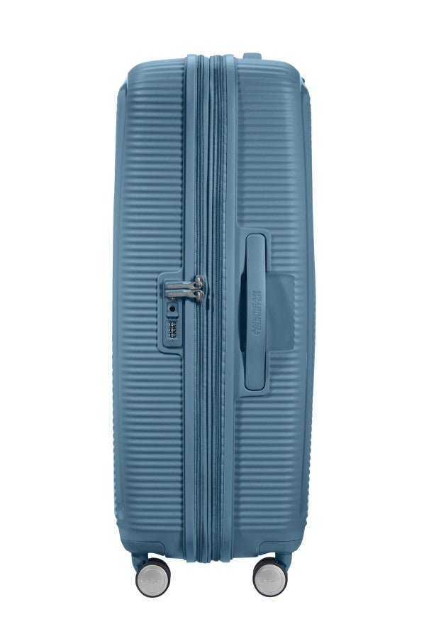 American Tourister Soundbox 77cm Large Spinner - Expandable | Stone Blue - KaryKase