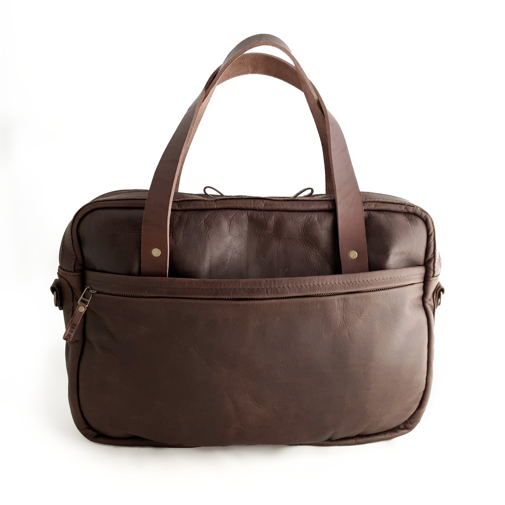 Bark And Mill Leather Laptop Briefcase | Chocolate - KaryKase