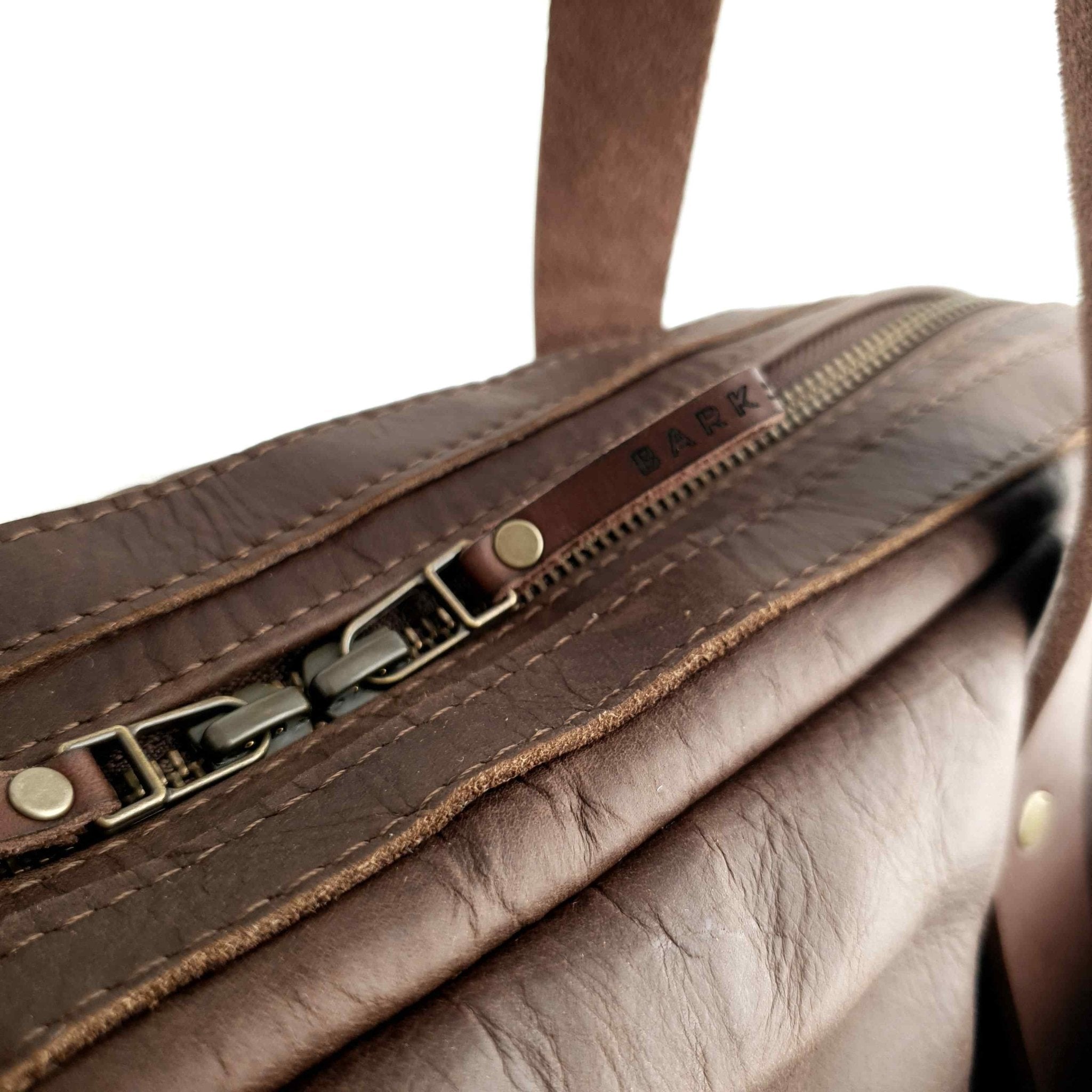 Bark And Mill Leather Laptop Briefcase | Chocolate - KaryKase