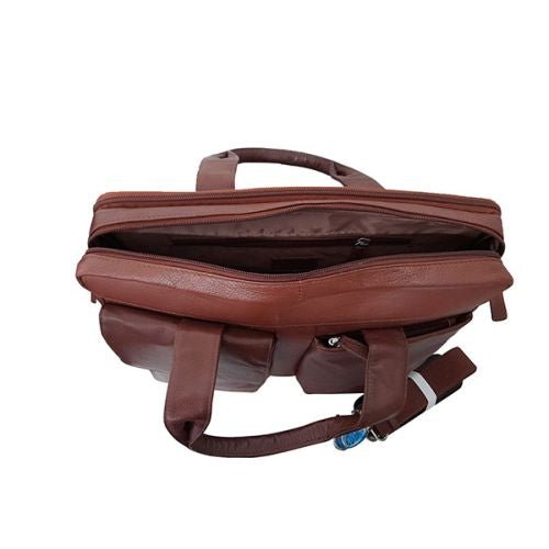 Bermuda Napoli Genuine Leather Laptop Bag| Brown - KaryKase