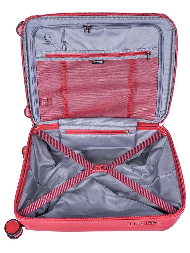 Cellini Qwest Cabin 4 Wheel Trolley Case | Red - KaryKase