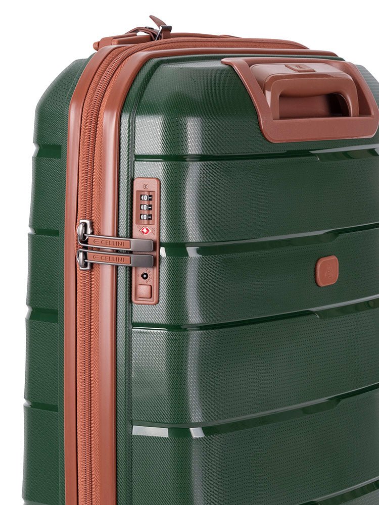 Cellini Spinn 53cm Carry On Spinner | Green/Tan - KaryKase