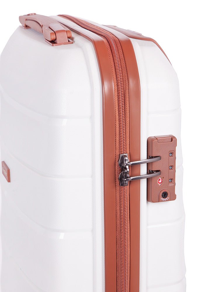 Cellini Spinn 53cm Carry On Spinner | White/Tan - KaryKase