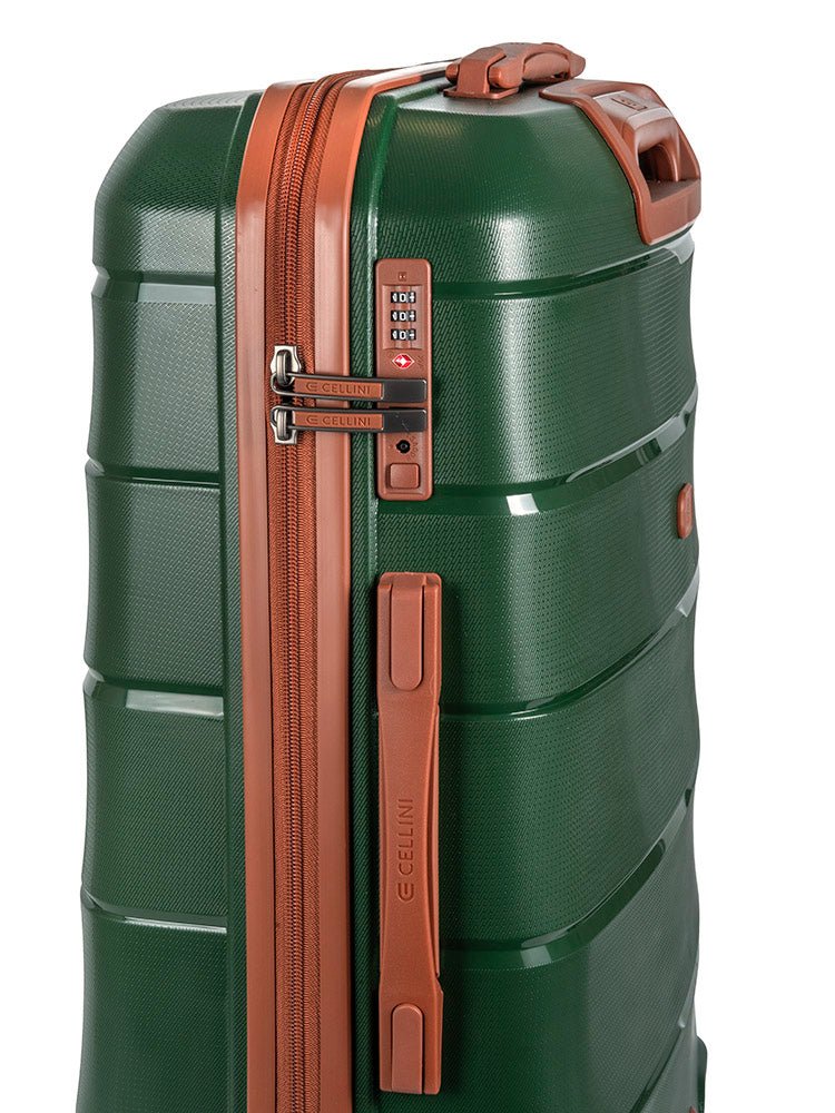 Cellini Spinn 65cm Medium Spinner | Green/Tan - KaryKase