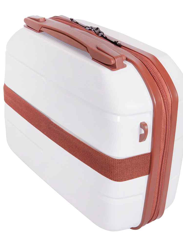 Cellini Spinn Beauty Case | White/Tan - KaryKase