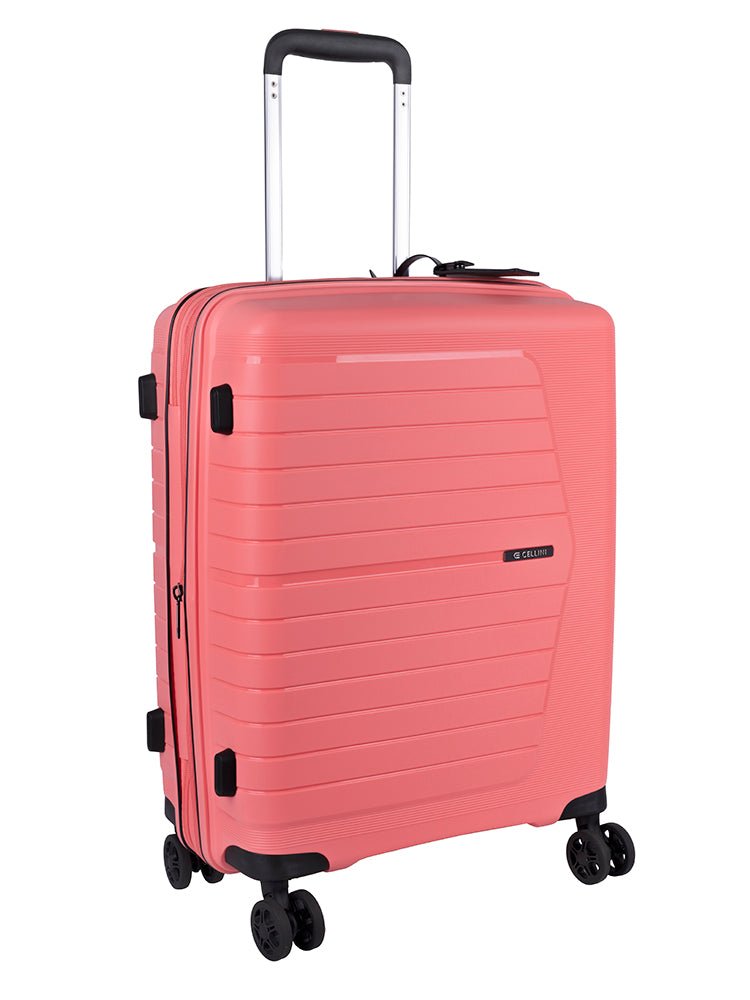 Cellini Starlite Carry - On 4 Wheel Trolley Case | Salmon - KaryKase